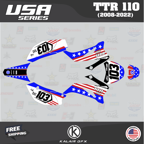 Kalair GFX Graphics Kit for Yamaha TTR110 (2008-2023) Usa Series