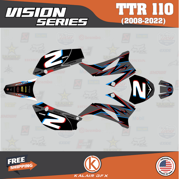 Kalair GFX Graphics Kit for Yamaha TTR110 (2008-2023) Vision Series
