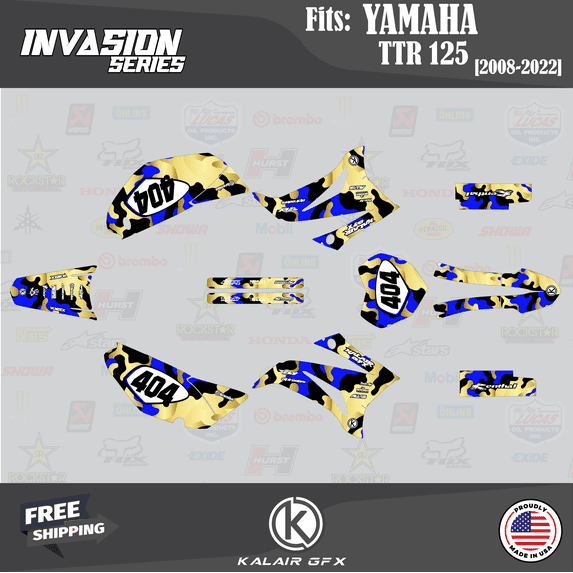Kalair GFX Graphics Kit for Yamaha TTR125 (2008-2023) Invasion Series