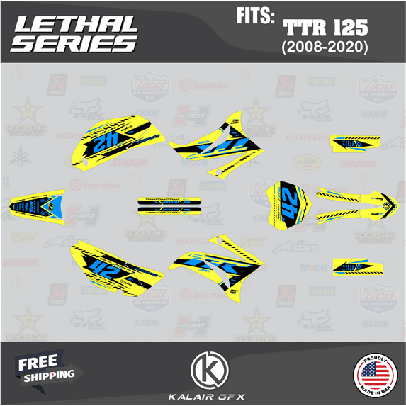 Kalair GFX Graphics Kit for Yamaha TTR125 (2008-2023) Lethal Series