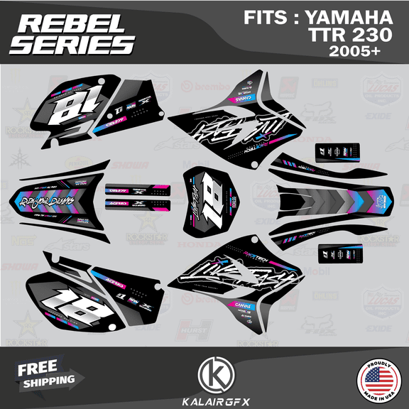 Kalair GFX Graphics Kit for Yamaha TTR230 (2005+) Rebel Series