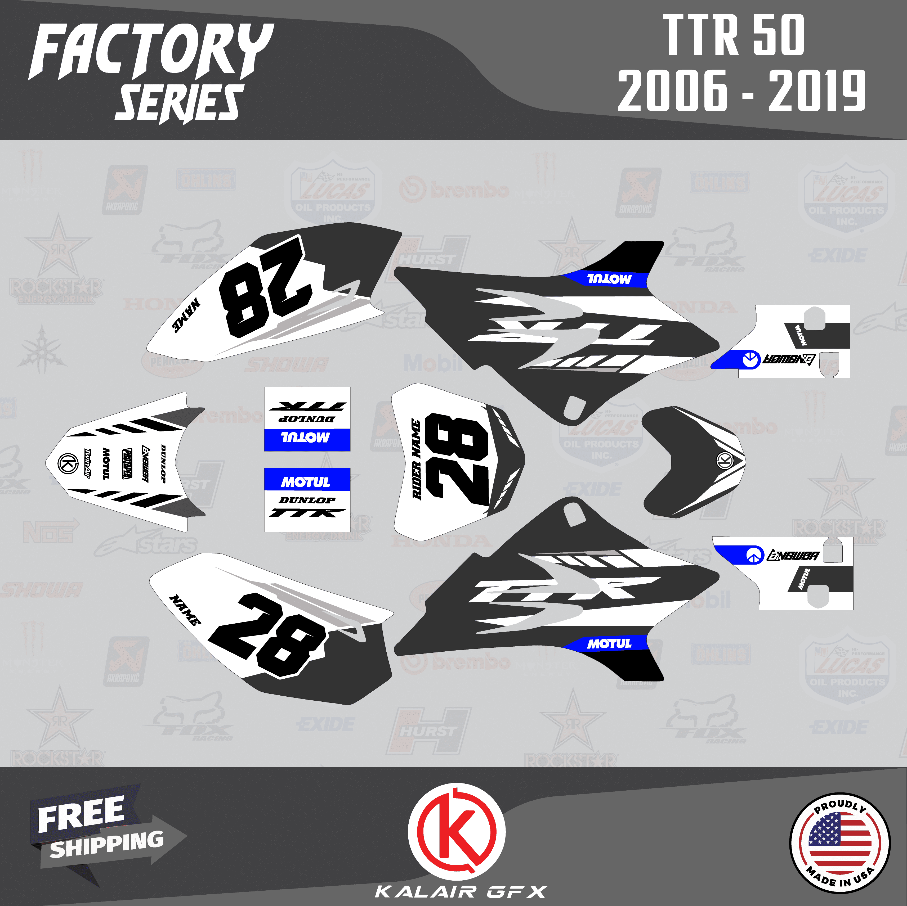 Graphics Decals Sticker Kit For Yamaha TTR50 2006-2010 2011 2012 2013 2014 2015