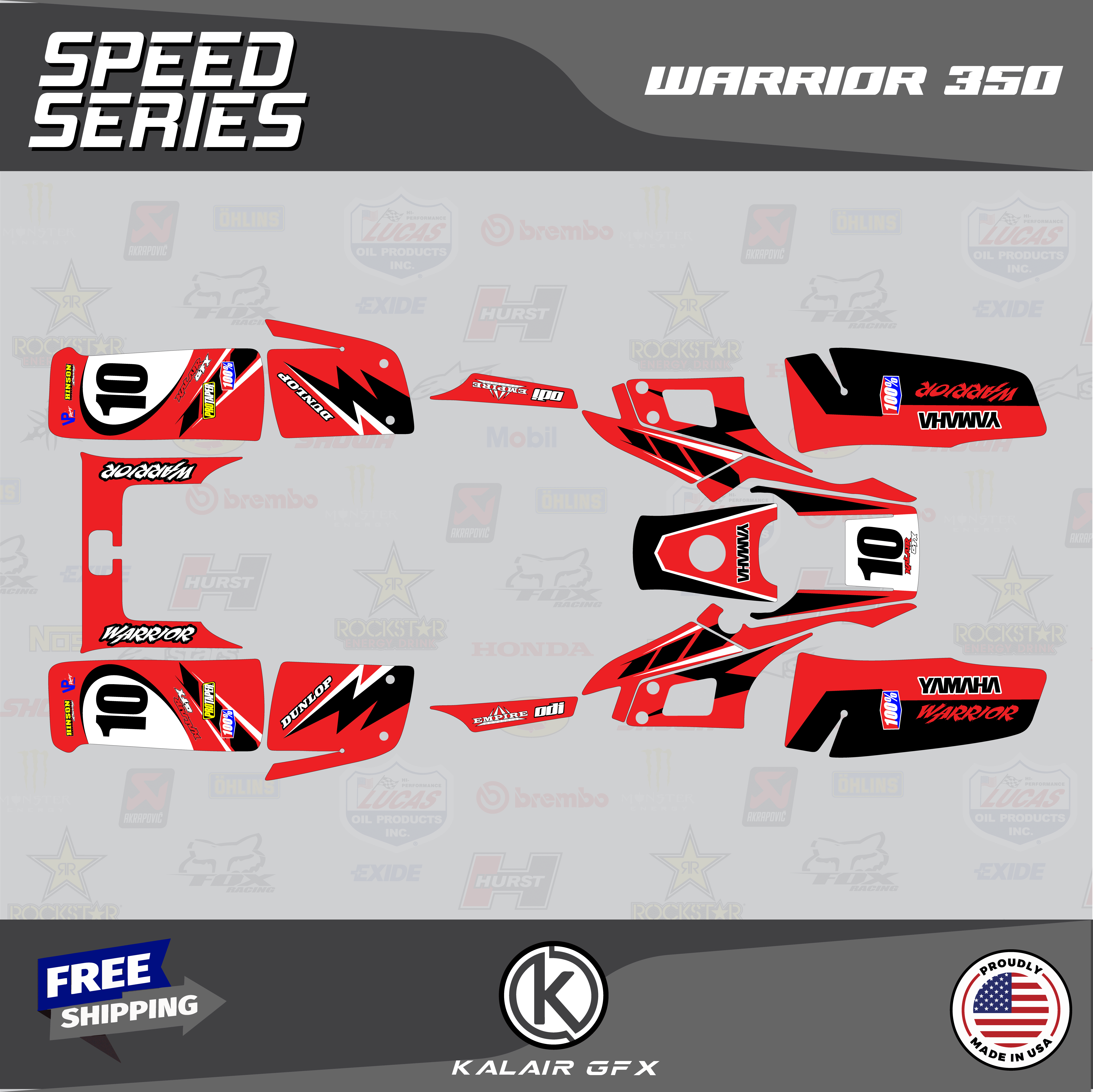 Formula 350 Graphics Kalair GFX Graphics Kit for Yamaha WARRIOR 350 (All Years) Speed Series ...