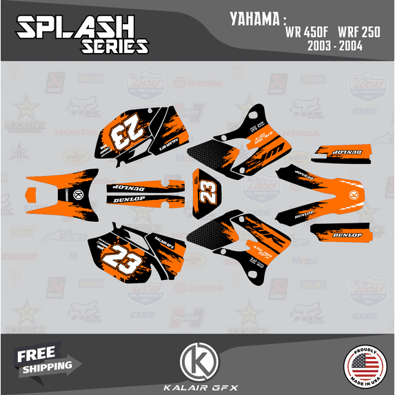 Kalair GFX Graphics Kit for Yamaha WR 450F (2003-2004) Splash Series