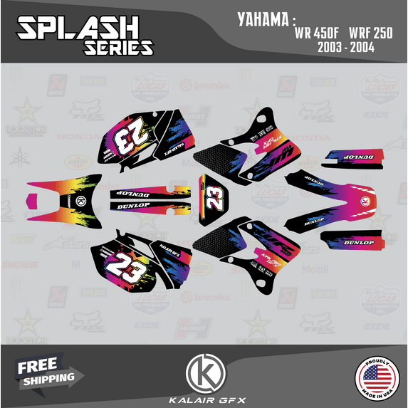 Kalair GFX Graphics Kit for Yamaha WR250F (2003-2004) Splash Series