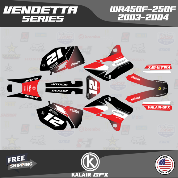 Kalair GFX Graphics Kit for Yamaha WR450F (2003-2004) Vendetta Series