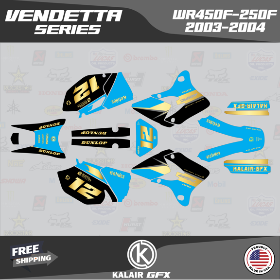 Kalair GFX Graphics Kit for Yamaha WR450F (2003-2004) Vendetta Series