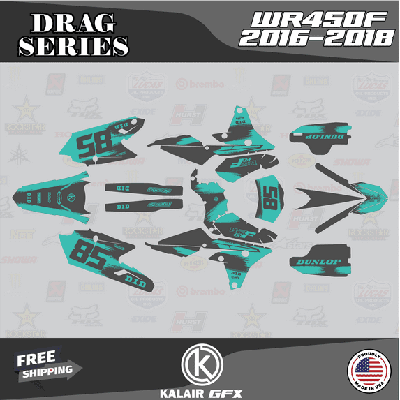 Kalair GFX Graphics Kit for Yamaha WR450F (2016-2018) Drag Series