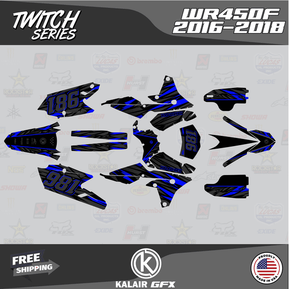 Kalair GFX Graphics Kit for Yamaha WR450F (2016-2018) Twitch Series