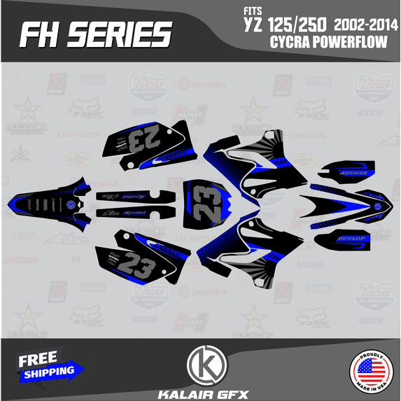 Kalair GFX Graphics Kit for Yamaha YZ 125 CYCRA POWERFLOW RESTYLED (2002-2014) Fh Series
