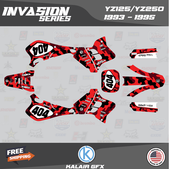 Kalair GFX Graphics Kit for Yamaha YZ125 (1993-1995) Invasion Series