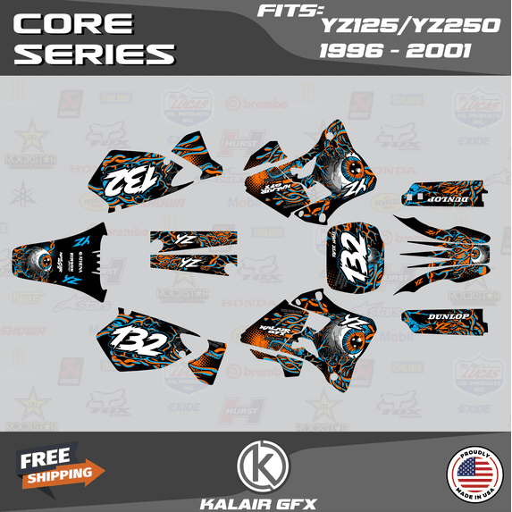 Kalair GFX Graphics Kit for Yamaha YZ125 (1996-2001) Core Series
