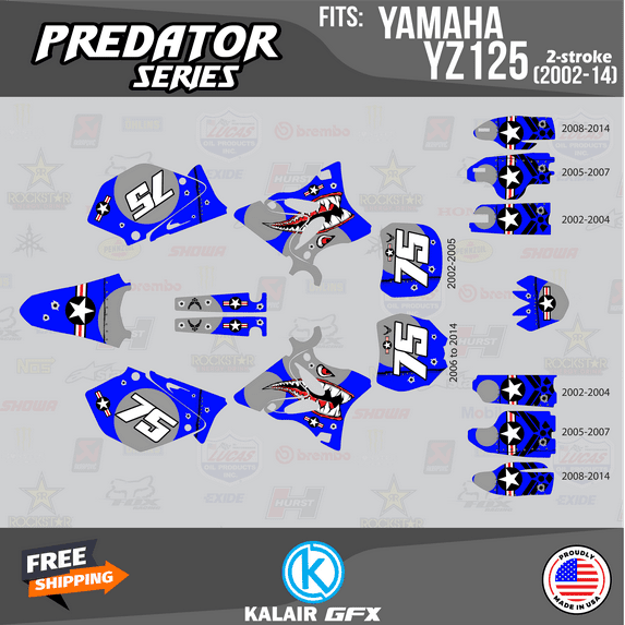 Kalair GFX Graphics Kit for Yamaha YZ125 (2005) Predator Series
