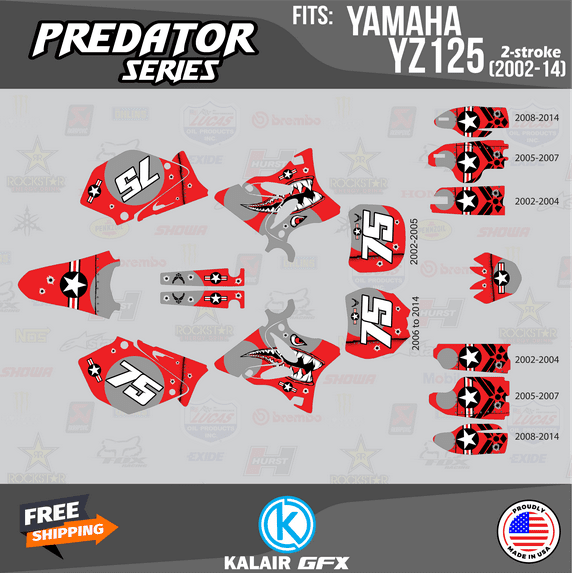 Kalair GFX Graphics Kit for Yamaha YZ125 (2005) Predator Series