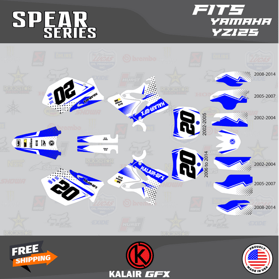 Kalair GFX Graphics Kit for Yamaha YZ125 (2006-2007) Spear Series