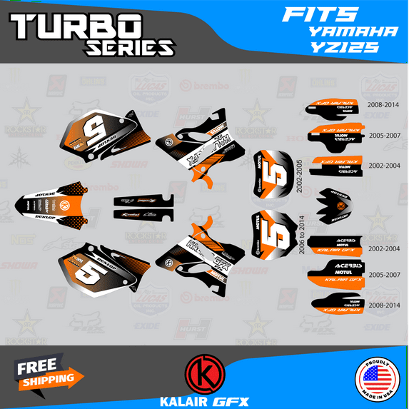 Kalair GFX Graphics Kit for Yamaha YZ125 (2006-2007) Turbo Series