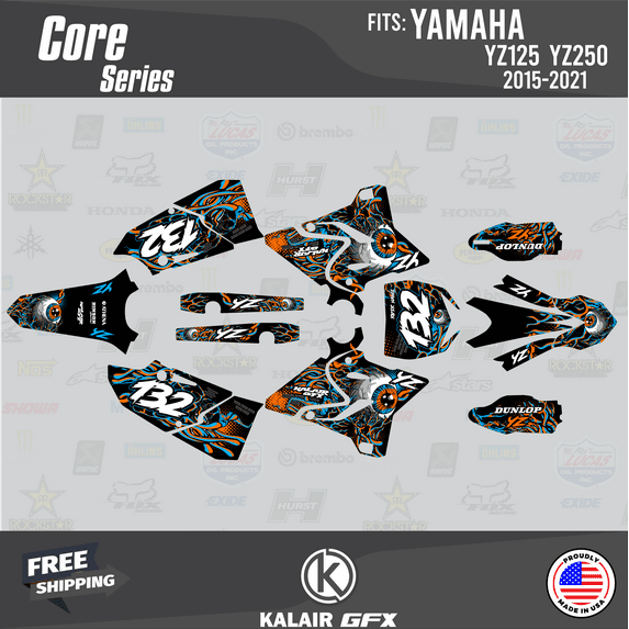 Kalair GFX Graphics Kit for Yamaha YZ125 (2015-2021) Core Series