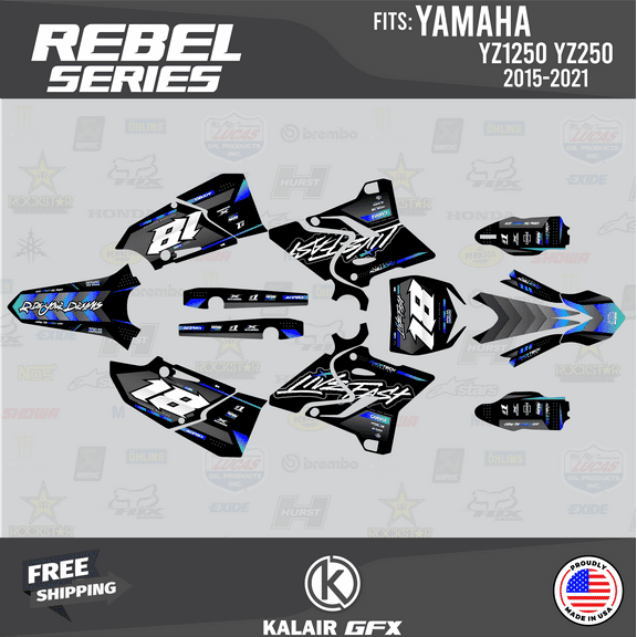 Kalair GFX Graphics Kit for Yamaha YZ125 (2015-2021) Rebel Series