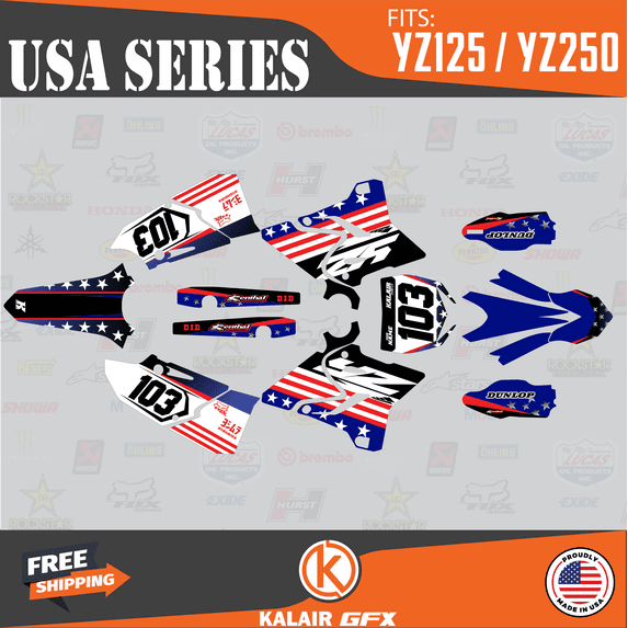 Kalair GFX Graphics Kit for Yamaha YZ125 (2015-2021) Usa Series