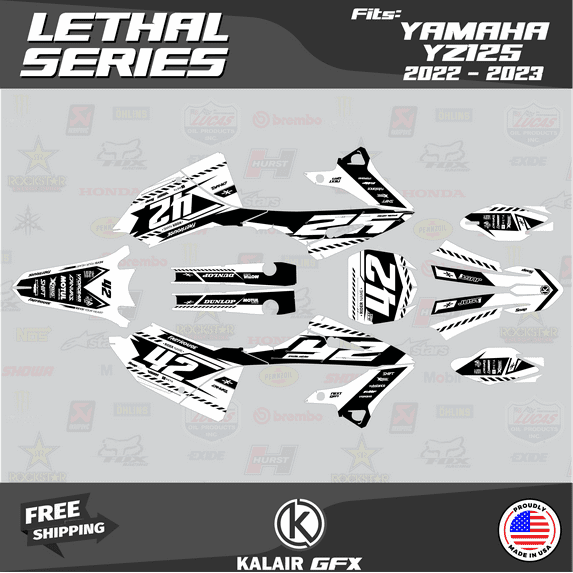 Kalair GFX Graphics Kit for Yamaha YZ125 (2022-2023) Lethal Series