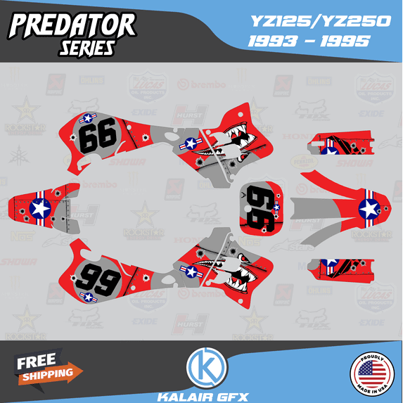 Kalair GFX Graphics Kit for Yamaha YZ250 (1993-1995) Predator Series