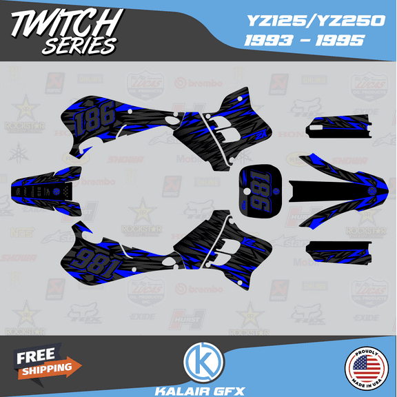 Kalair GFX Graphics Kit for Yamaha YZ250 (1993-1995) Twitch Series