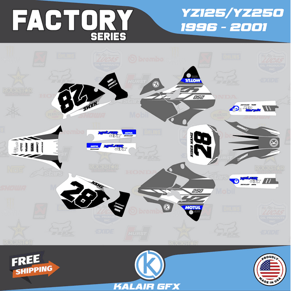 Kalair GFX Graphics Kit for Yamaha YZ250 (1996-2001) Factory Series
