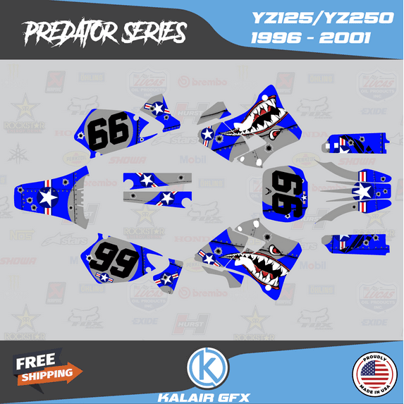 Kalair GFX Graphics Kit for Yamaha YZ250 (1996-2001) Predator Series