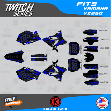 Kalair GFX Graphics Kit for Yamaha YZ250 (2008-2014) Twitch Series