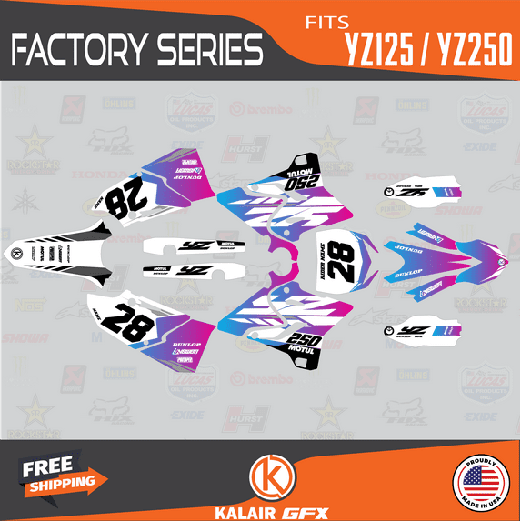 Kalair GFX Graphics Kit for Yamaha YZ250 (2015-2021) Factory Series