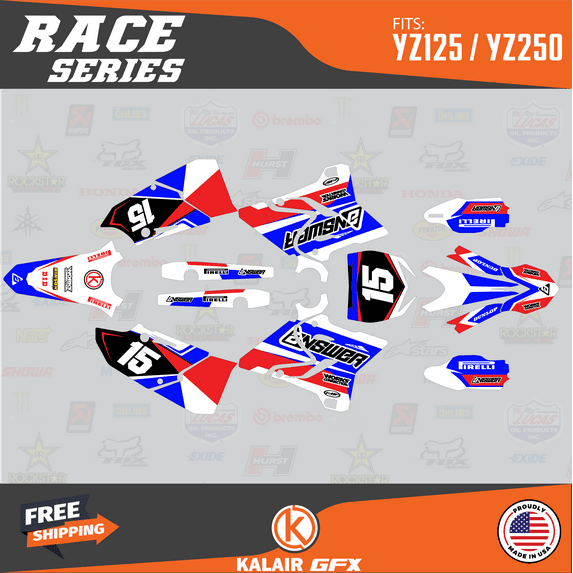 Kalair GFX Graphics Kit for Yamaha YZ250 (2015-2021) Race Series