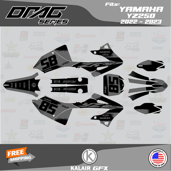 Kalair GFX Graphics Kit for Yamaha YZ250 (2022-2023) Drag Series