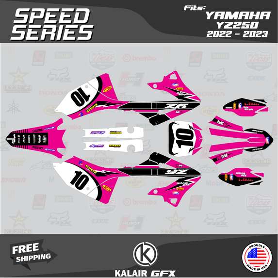 Kalair GFX Graphics Kit for Yamaha YZ250 (2022-2023) Speed Series