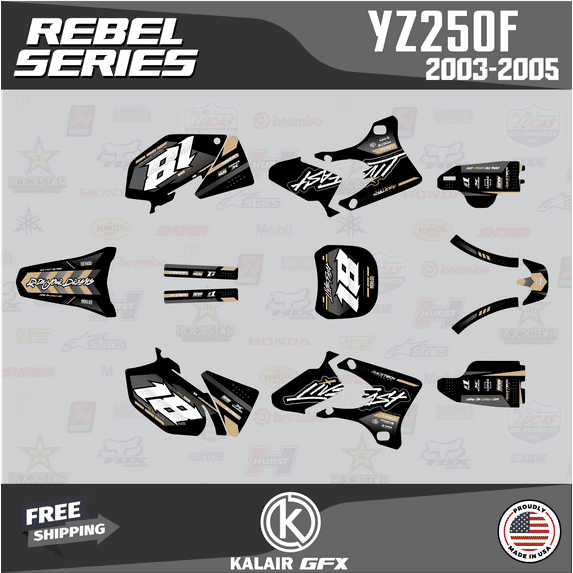 Kalair GFX Graphics Kit for Yamaha YZ250F (2003-2005) Rebel Series