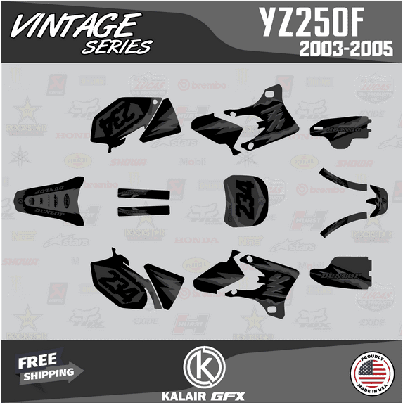 Kalair GFX Graphics Kit for Yamaha YZ250F (2003-2005) Vintage Series