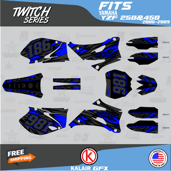 Kalair GFX Graphics Kit for Yamaha YZ250F (2008-2009) Twitch Series