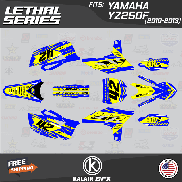 Kalair GFX Graphics Kit for Yamaha YZ250F (2010-2013) Lethal Series ...