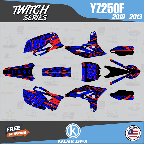 Kalair GFX Graphics Kit for Yamaha YZ250F (2010-2013) Twitch Series