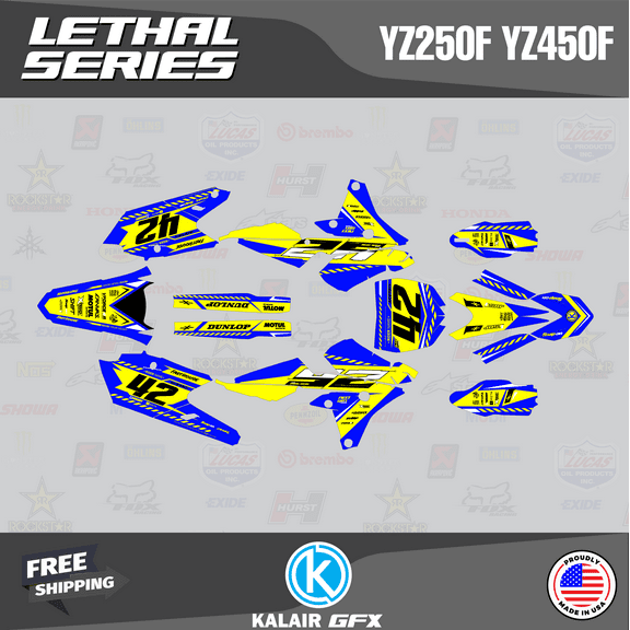 Kalair GFX Graphics Kit for Yamaha YZ250F (2014-2018) Lethal Series