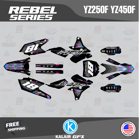 Kalair GFX Graphics Kit for Yamaha YZ250F (2014-2018) Rebel Series