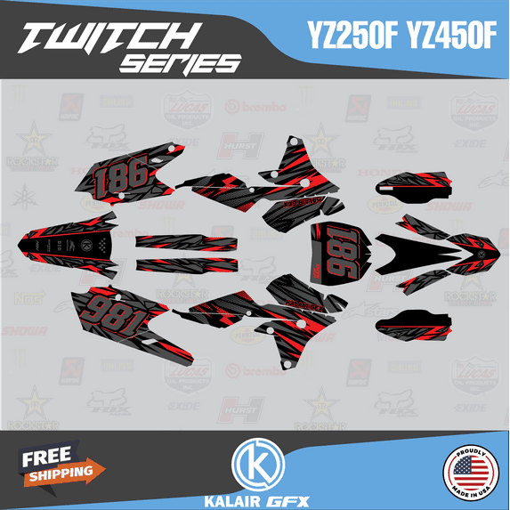 Kalair GFX Graphics Kit for Yamaha YZ250F (2014-2018) Twitch Series
