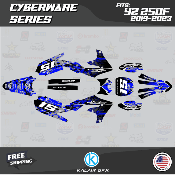 Kalair GFX Graphics Kit for Yamaha YZ250F (2019-2023) Cyberware Series