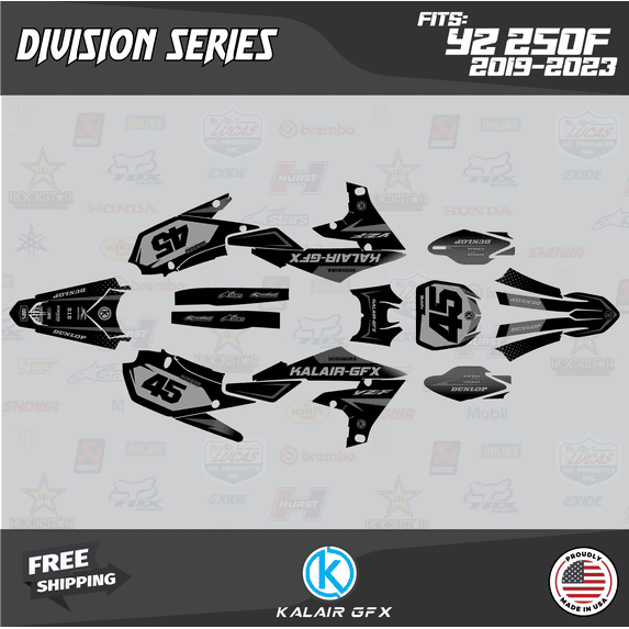 Kalair GFX Graphics Kit for Yamaha YZ250F (2019-2023) Division Series