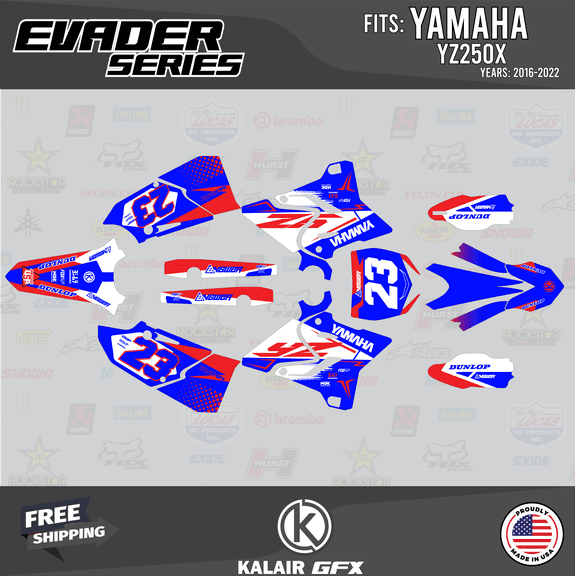 Kalair GFX Graphics Kit for Yamaha YZ250X (2016-2022) Evader Series