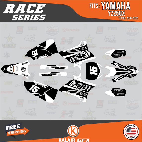 Kalair GFX Graphics Kit for Yamaha YZ250X (2016-2022) Race Series