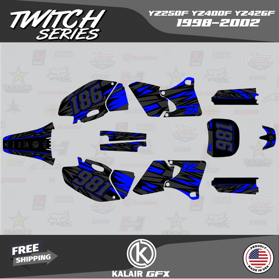 Kalair GFX Graphics Kit for Yamaha YZ400F (1998-2002) Twitch Series