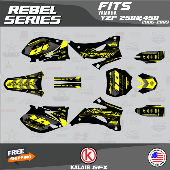 Kalair GFX Graphics Kit for Yamaha YZ450F (2008-2009) Rebel Series