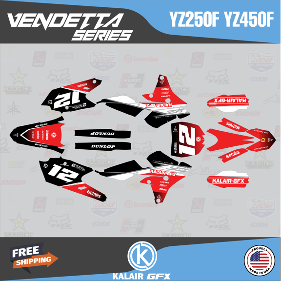Kalair GFX Graphics Kit for Yamaha YZ450F (2014-2017) Vendetta Series