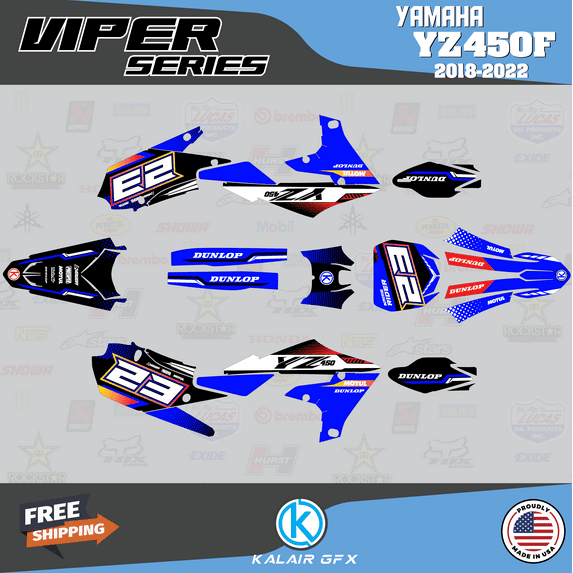 Kalair GFX Graphics Kit for Yamaha YZ450F (2018-2022) Viper Series