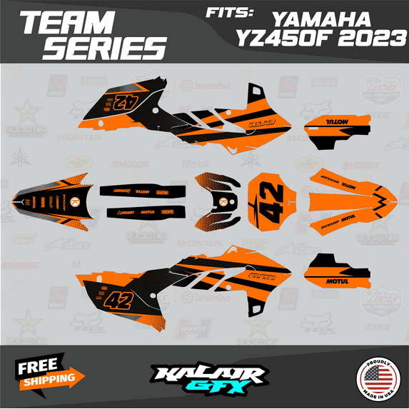 Kalair GFX Graphics Kit for Yamaha YZ450F (2023) Team Series